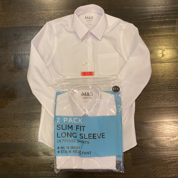 *BRAND NEW* 2pk Boys’ Slim Fit Non-Iron Shirts - Picture 2 of 6